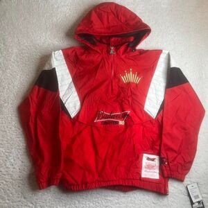 NWT Starter Budweiser 50 men's red quarter zip pullover jacket racing M